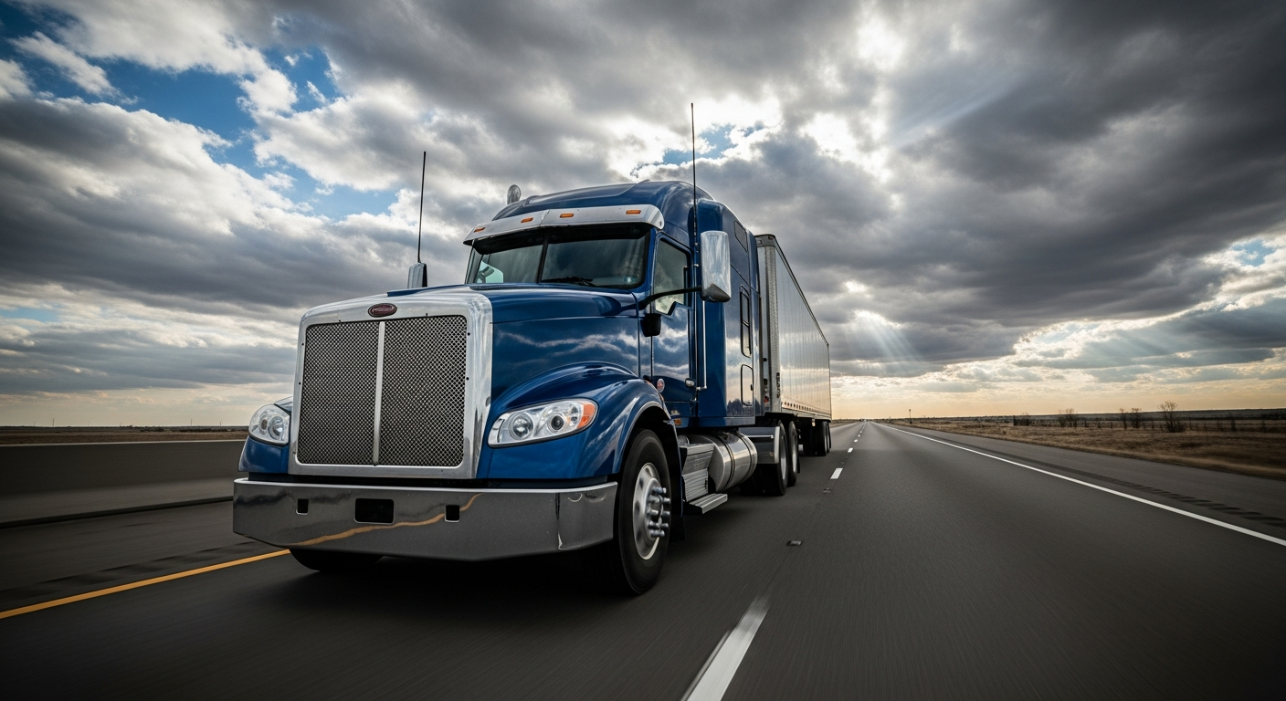 Freight truck on interstate